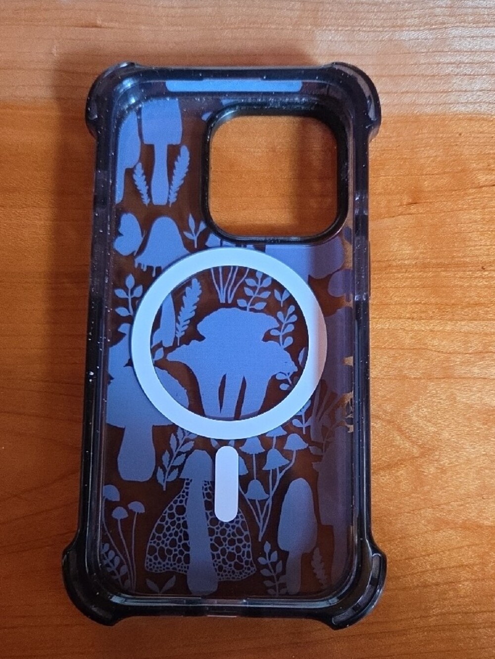 Casetify Black Phone Case with Multicolor Mushroom Illustration - Picture 2 of 4